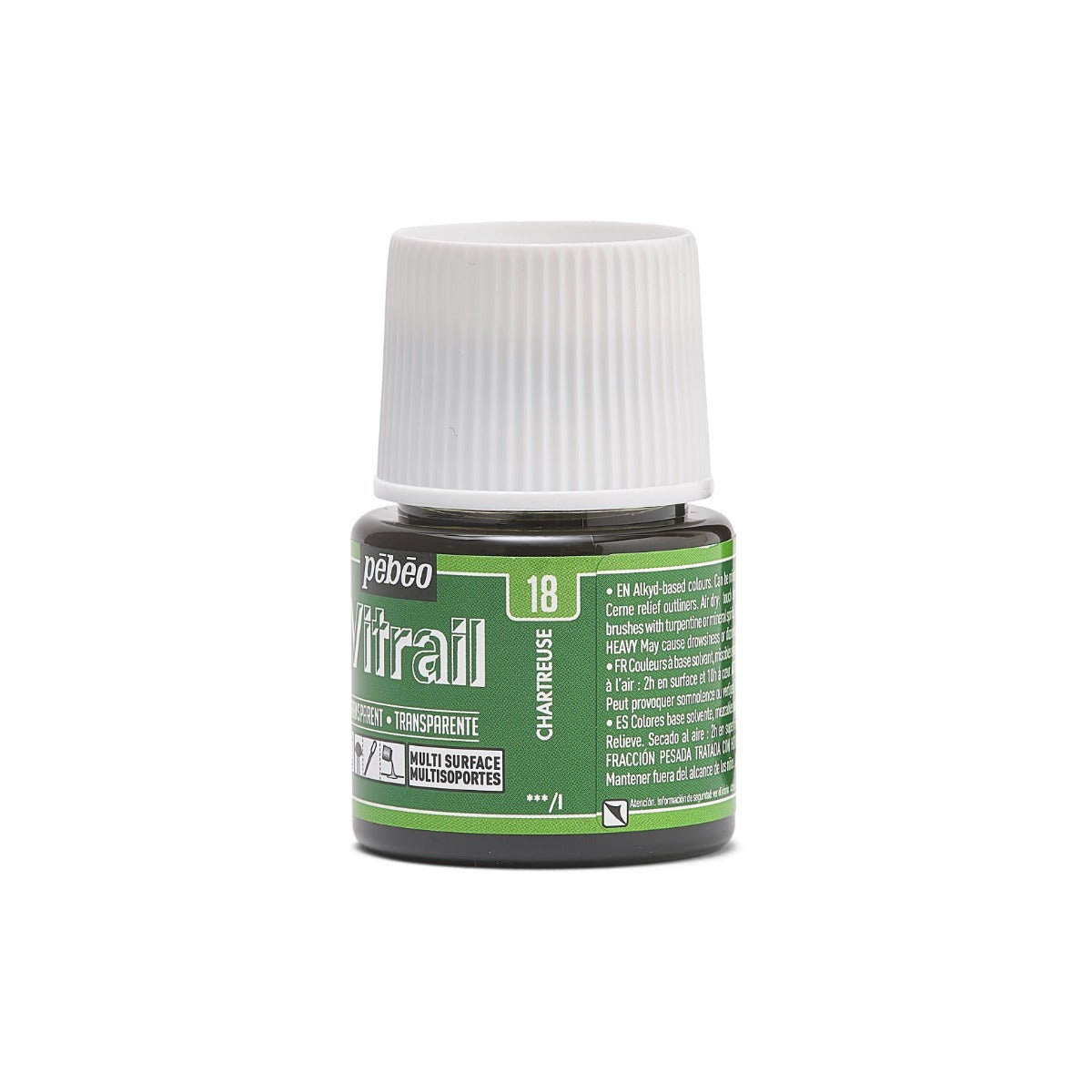 ვიტრაჟის საღებავი გამჭვირვალე მწვანე 45 მლ VITRAIL TRANSPARENT 45 ML CHARTREUSE