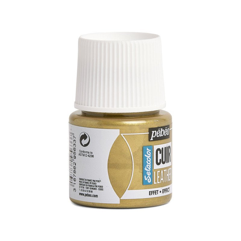 ტყავის საღებავი მეტალის ოქროსფერი 45 მლ - SETACOLOR LEATHER 45ML – METAL GOLD