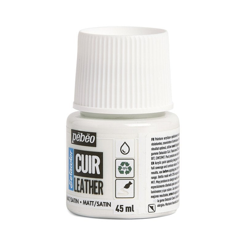 ტყავის საღებავი თეთრი 45 მლ - SETACOLOR LEATHER 45ML – PURE WHITE