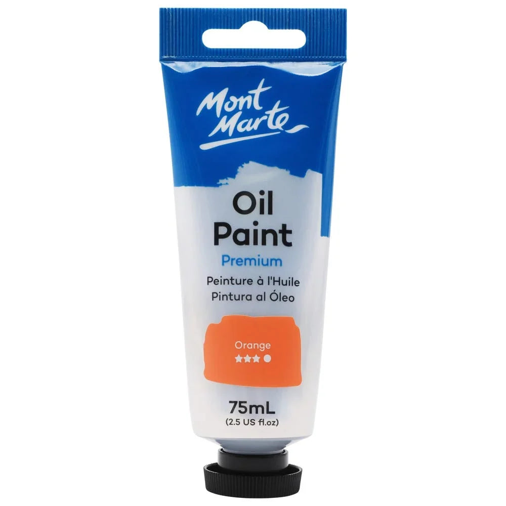 ზეთის საღებავი ნარინჯისფერი 75 მლ - Oil Paint Premium 75ml Tube - Orange