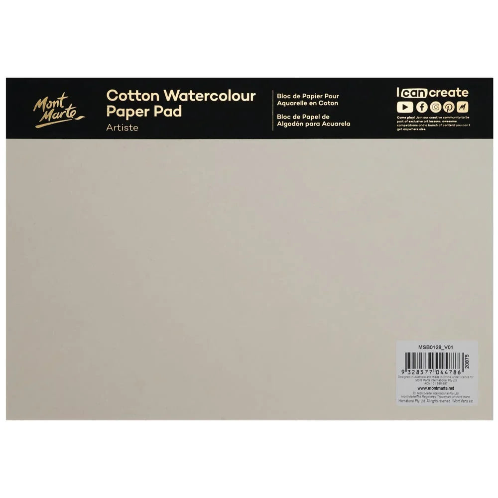 ბამბის აკვარელის ქაღალდი A4 - Cotton Watercolour Paper 200gsm A4 10 Sheets