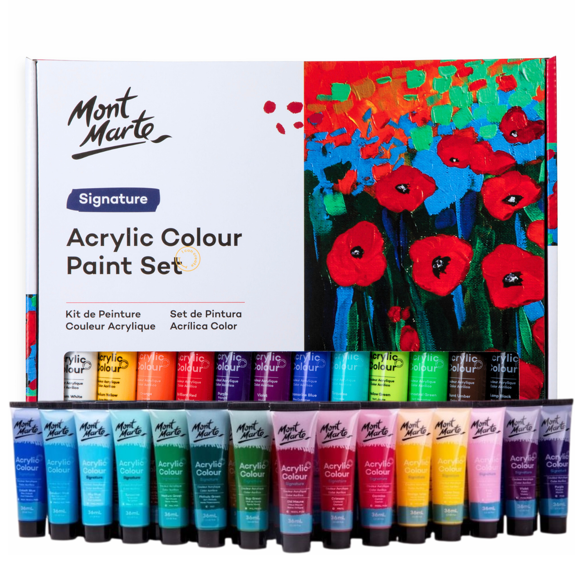 Набор акриловых красок 48 цветов MM Acrylic Paint Set 48шт x 36мл