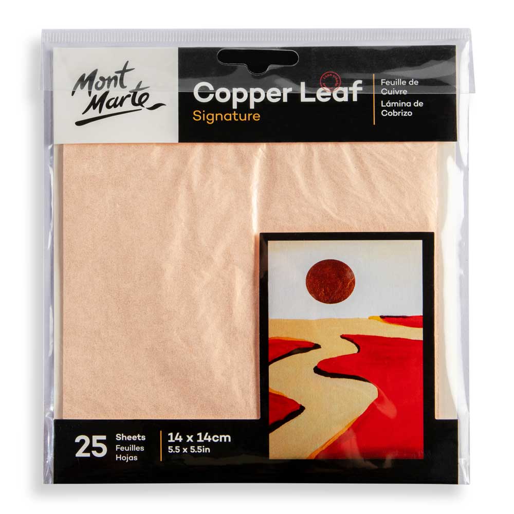 სპილენძის საიმიტაციო ფირფიტები MM Copper Leaf 14x14cm 25 sheets