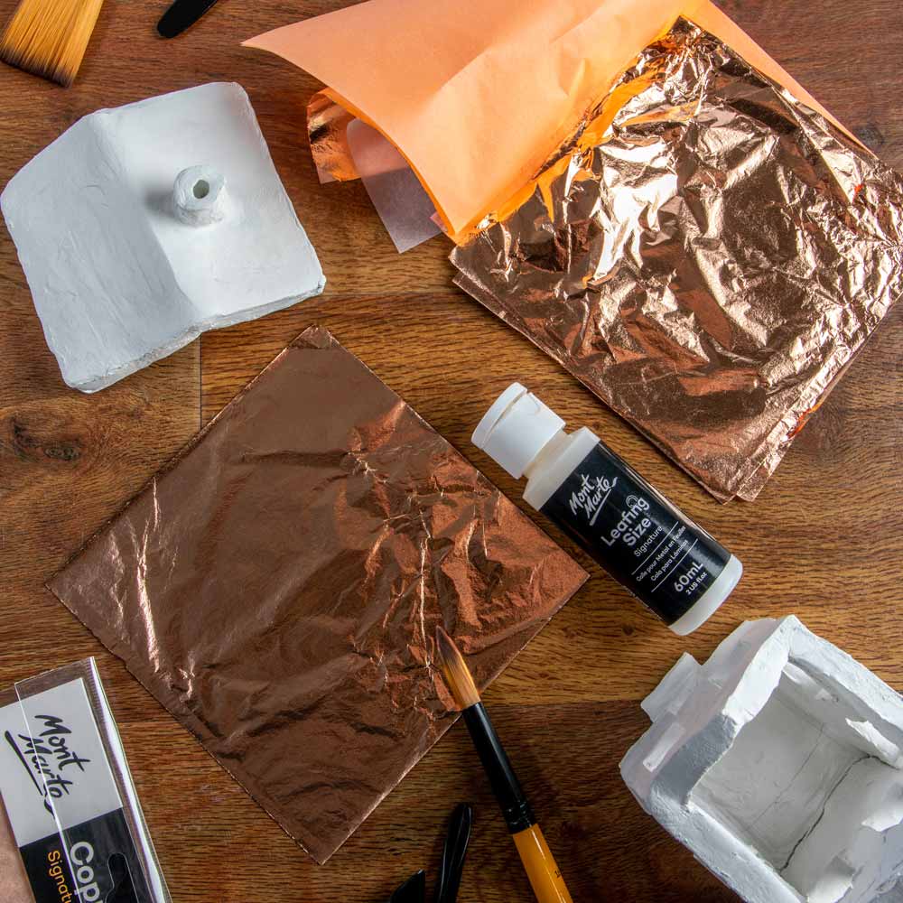 სპილენძის საიმიტაციო ფირფიტები MM Copper Leaf 14x14cm 25 sheets