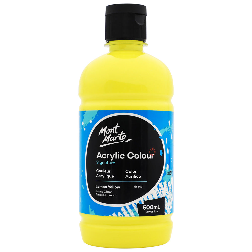 MM Acrylic Colour 500ml bottle - Lemon Yellow