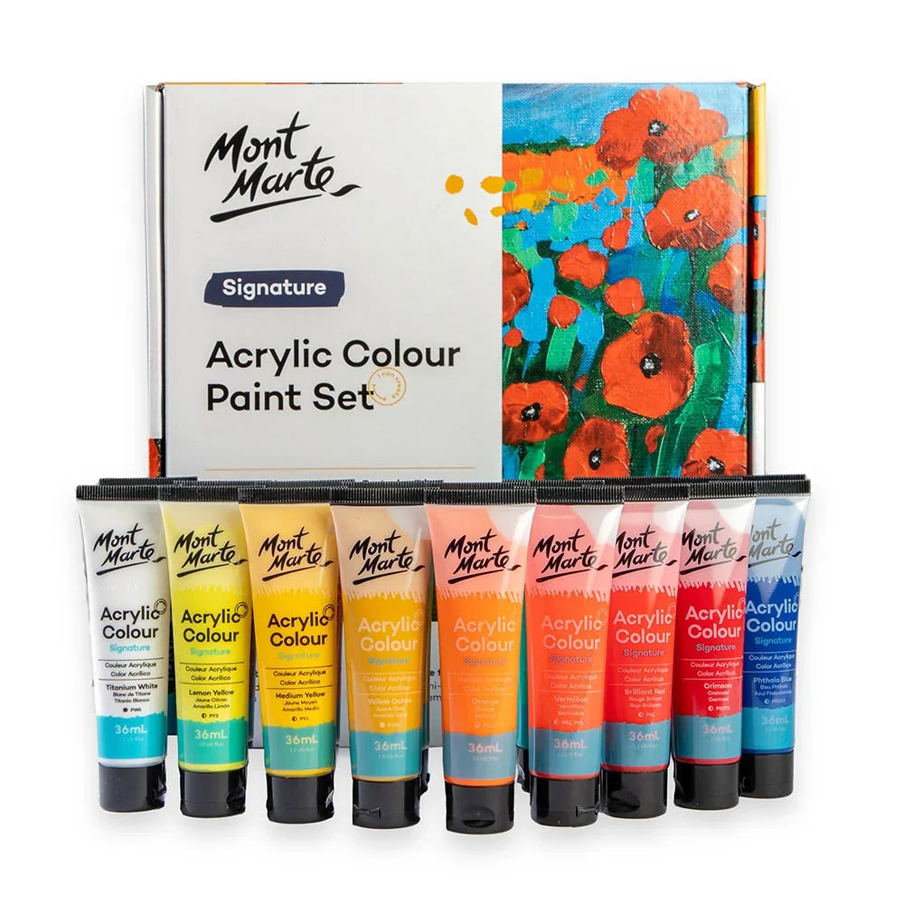აკრილის საღებავები 18 ფერი ნაკრები MM Acrylic Paint Set 18pc x 36ml