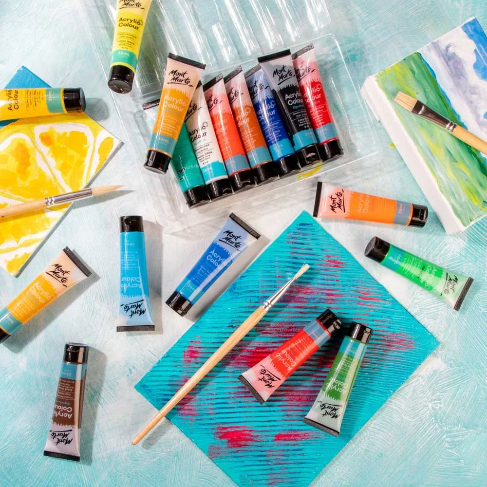აკრილის საღებავები 18 ფერი ნაკრები MM Acrylic Paint Set 18pc x 36ml