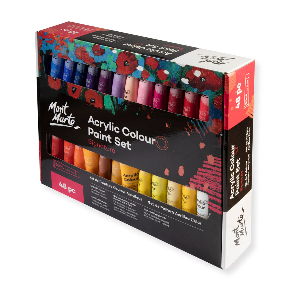 აკრილის საღებავები 48 ფერი ნაკრები MM Acrylic Paint Set 48pc x 36ml