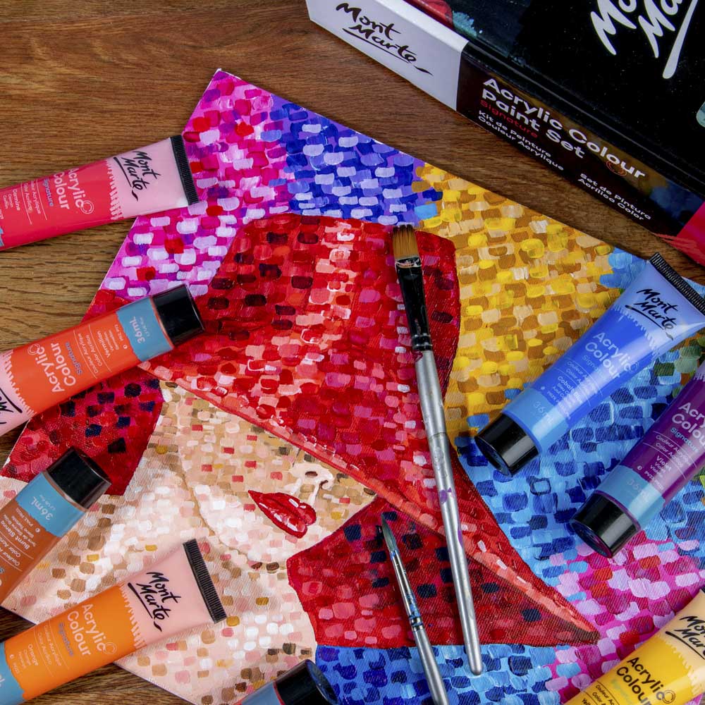 აკრილის საღებავები 48 ფერი ნაკრები MM Acrylic Paint Set 48pc x 36ml
