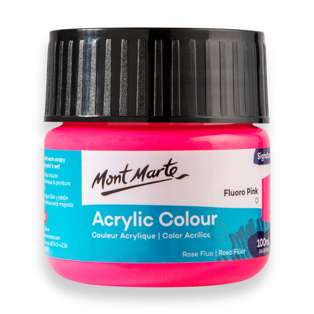 MM აკრილის ფლურო ვარდისფერი 100მლ-Acrylic Colour Paint 100ml - Fluoro Pink