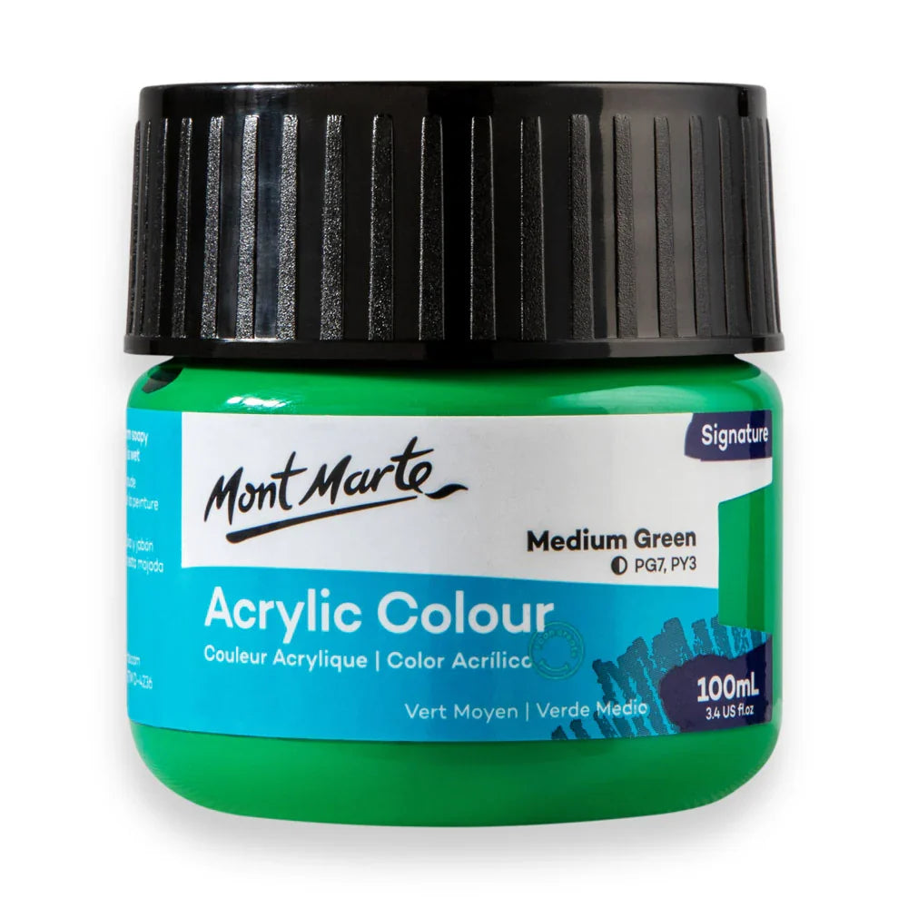 აკრილის საღებავი მწვანე 100 მლ - Acrylic Colour Paint 100ml - Medium Green