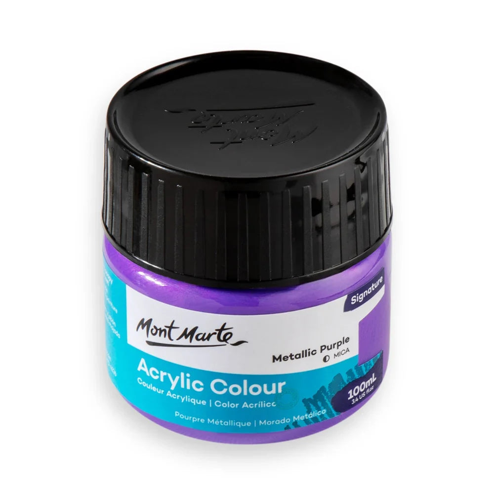 აკრილის საღებავი მეტალის იისფერი 100 მლ - Acrylic Colour Paint 100ml - Metallic Purple