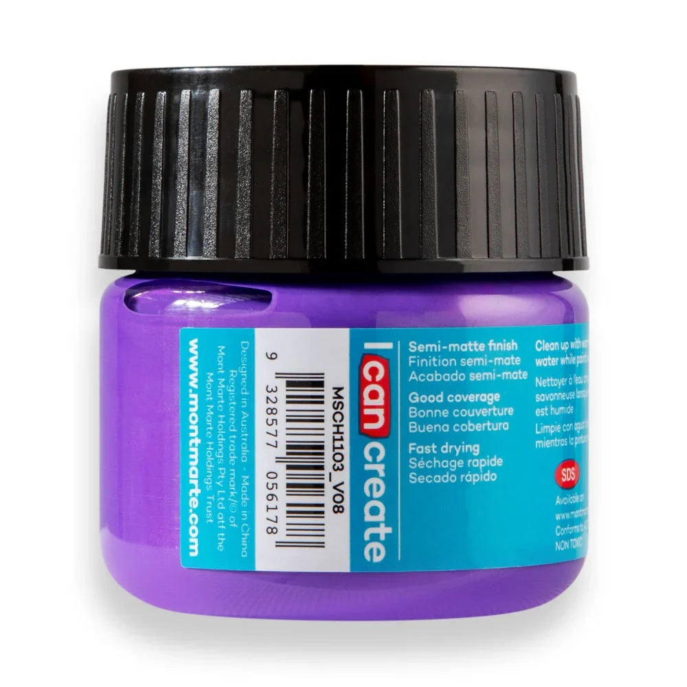 აკრილის საღებავი მეტალის იისფერი 100 მლ - Acrylic Colour Paint 100ml - Metallic Purple