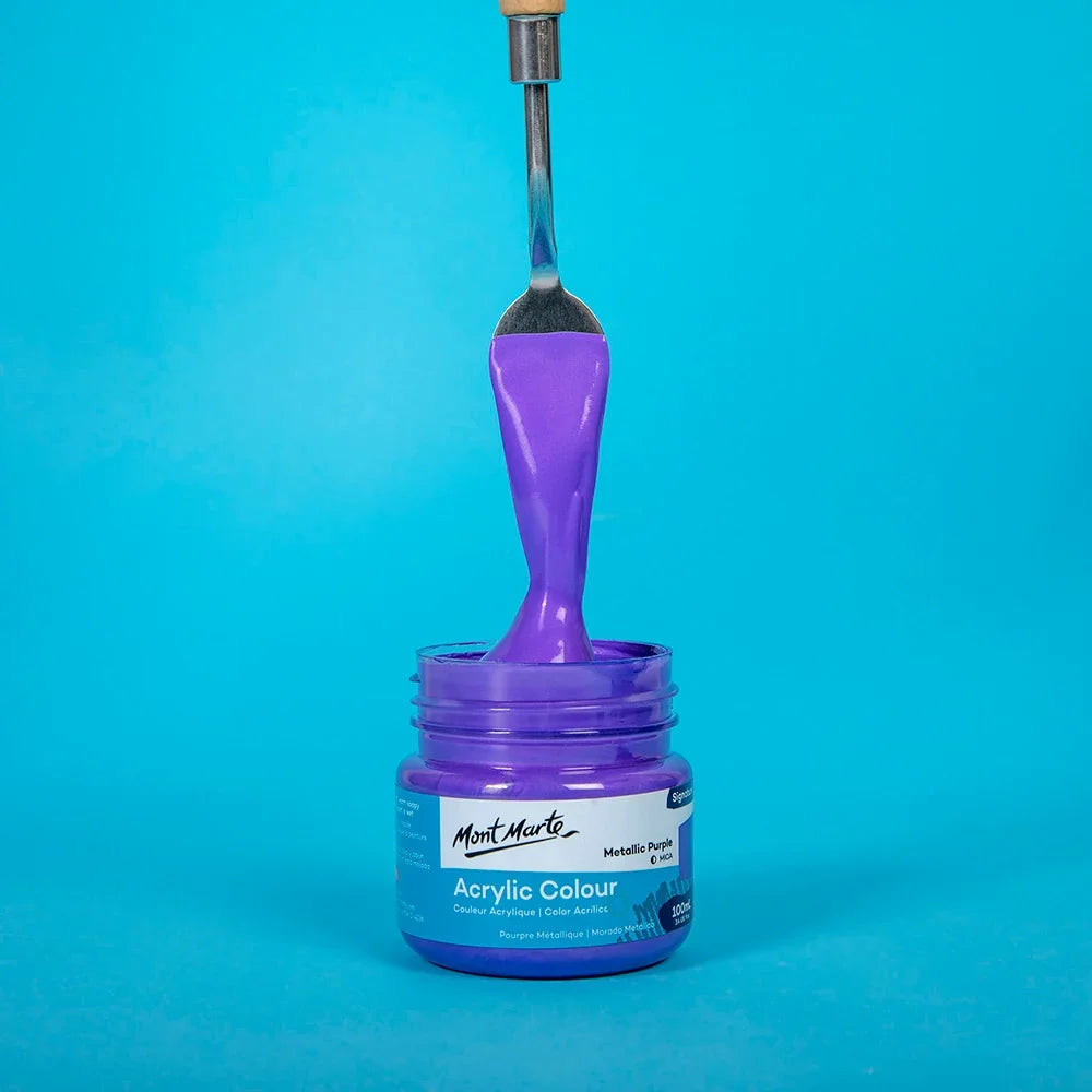 აკრილის საღებავი მეტალის იისფერი 100 მლ - Acrylic Colour Paint 100ml - Metallic Purple