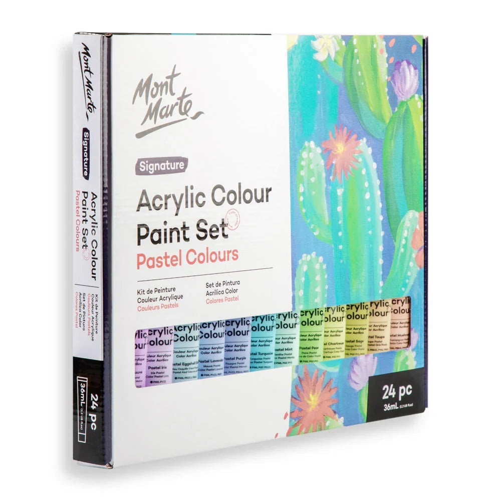 Acrylic Colour Pastel Paint Set – 24 × 36ml