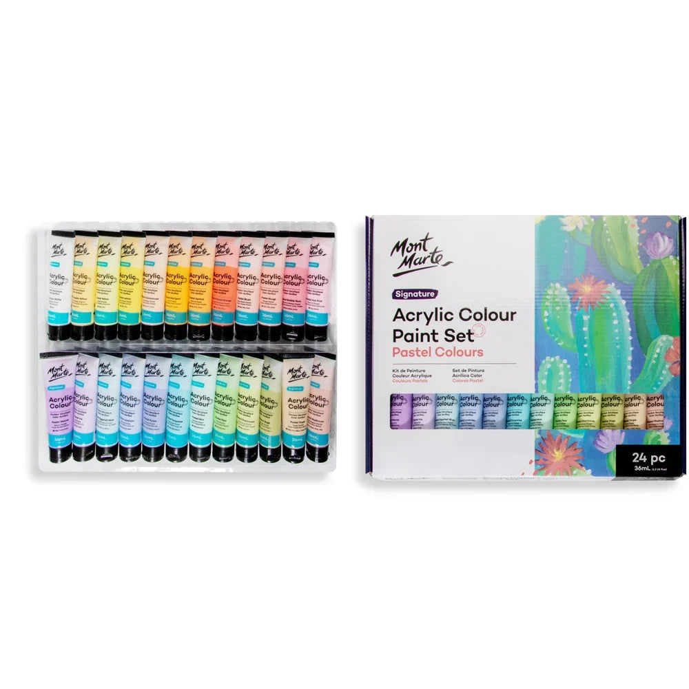 Acrylic Colour Pastel Paint Set – 24 × 36ml