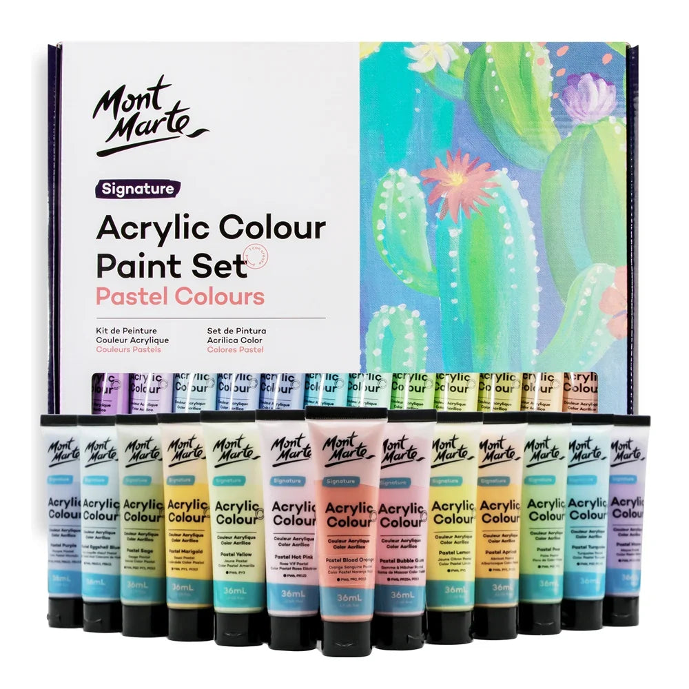 Acrylic Colour Pastel Paint Set – 24 × 36ml