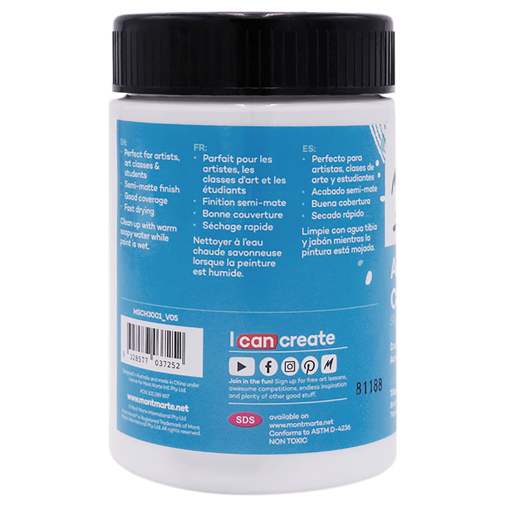 აკრილის საღებავი ტიტანის თეთრი MM Studio Acrylic Paint 300ml - Titanium White