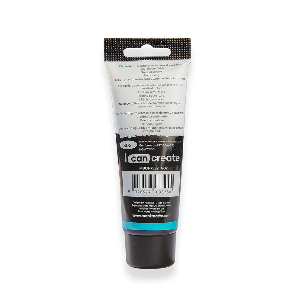 შავი აკრილის საღებავი MM Studio Acrylic Paint 75ml - Lamp Black