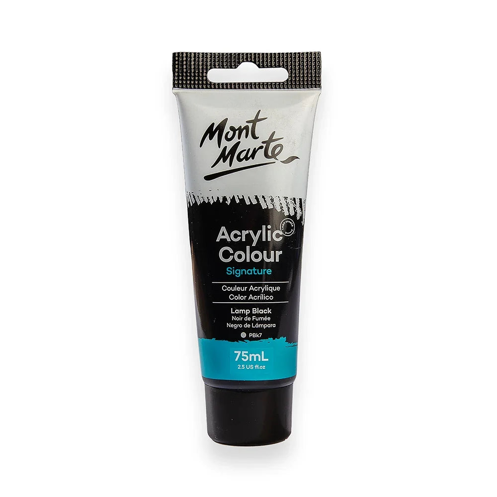 შავი აკრილის საღებავი MM Studio Acrylic Paint 75ml - Lamp Black