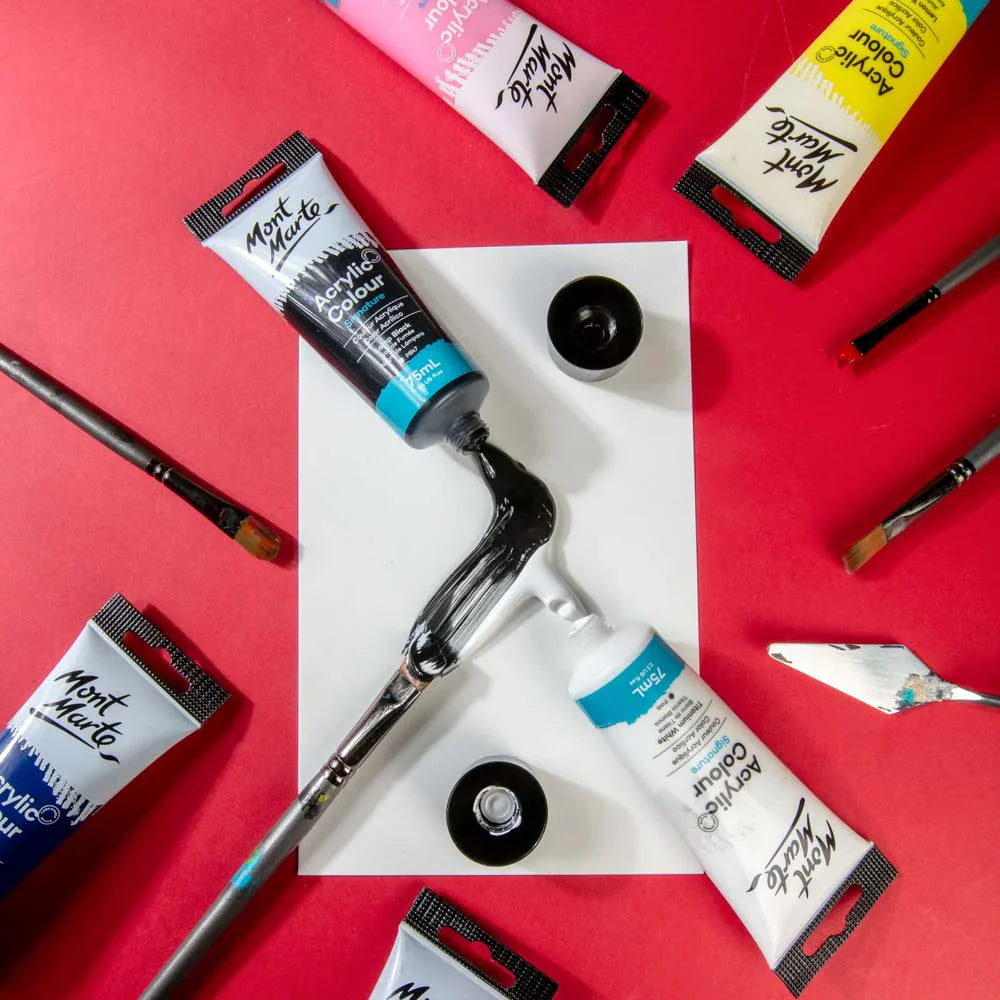 შავი აკრილის საღებავი MM Studio Acrylic Paint 75ml - Lamp Black