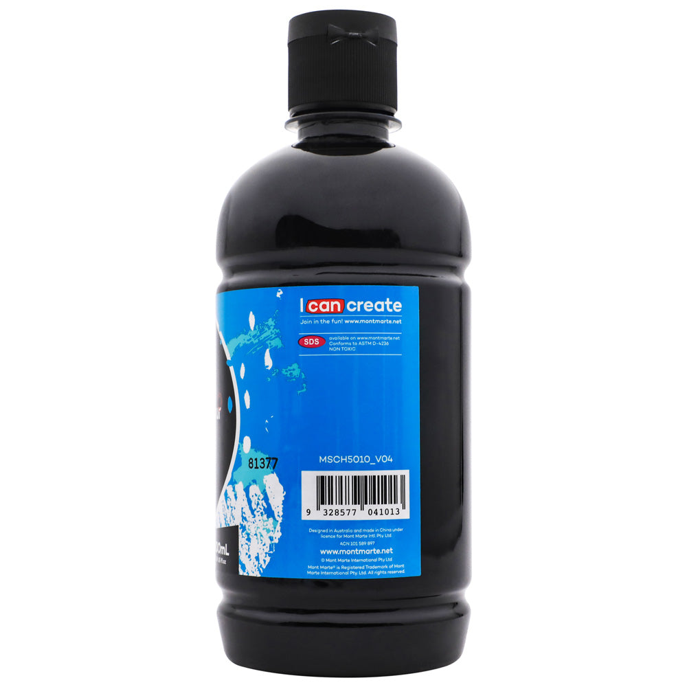 შავი აკრილის საღებავი 500მლ MM Studio Acrylic 500ml bottle - Black