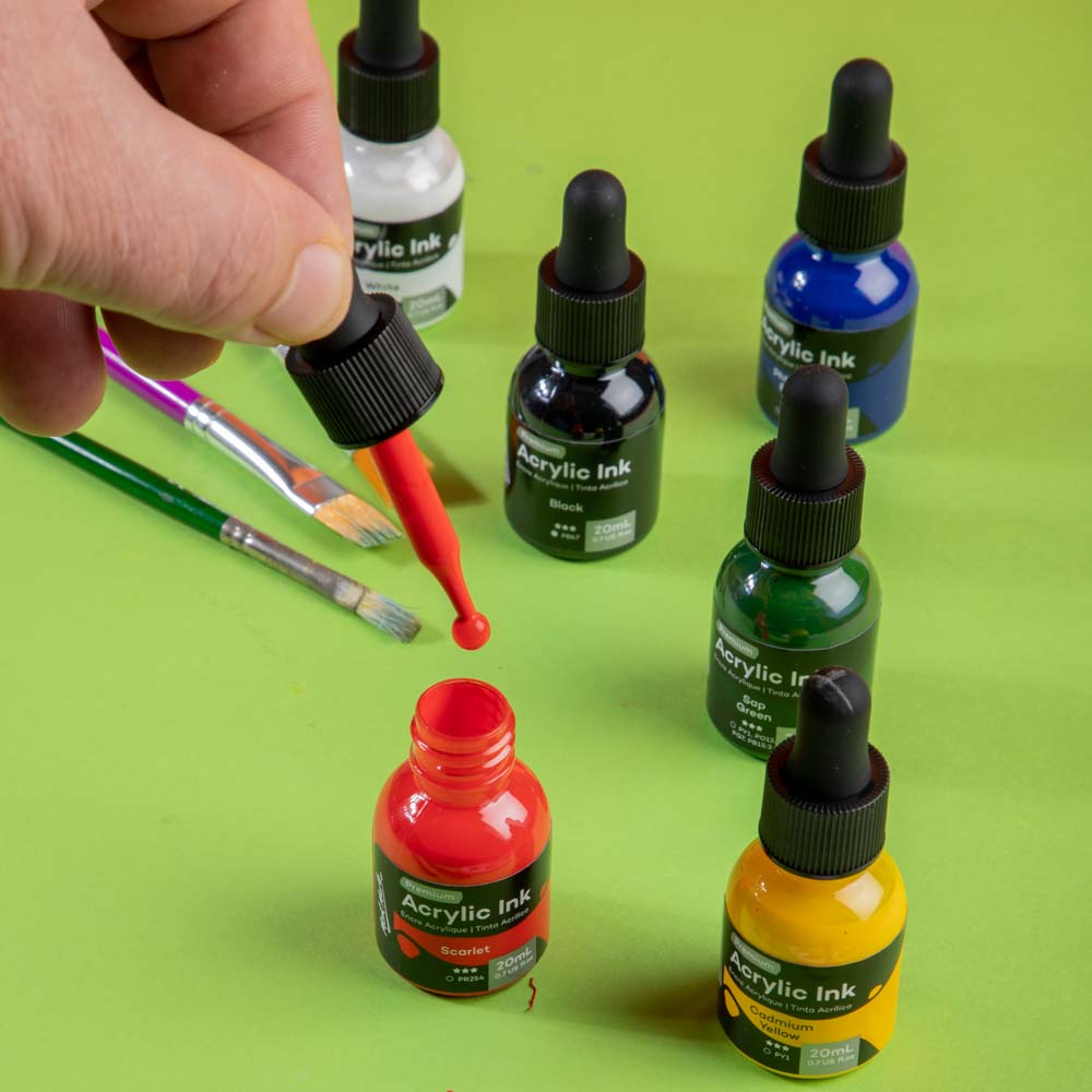 აკრილის მელანი MM Acrylic Ink 6pc x 20ml
