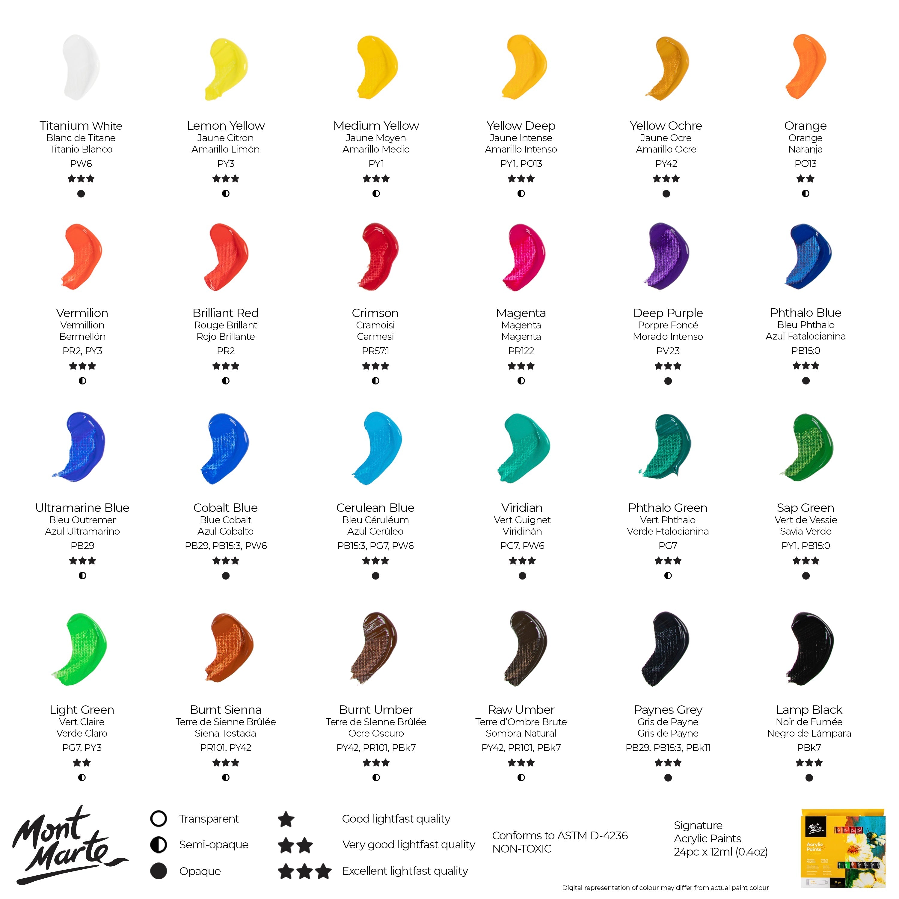 MM Acrylic Paints 24pc x 12ml