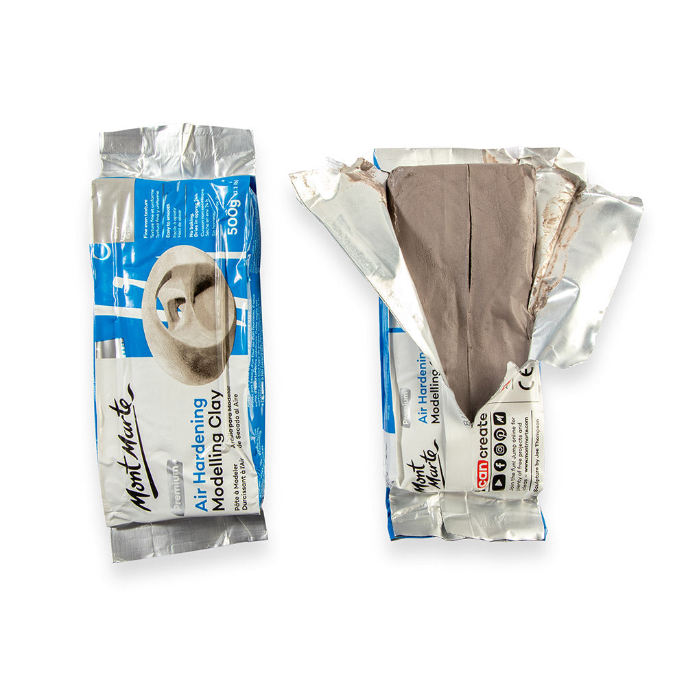 ჰაერზე შრობადი თიხა (ნაცრისფერი/რუხი) MM Air Hardening Modelling Clay - Grey 500g