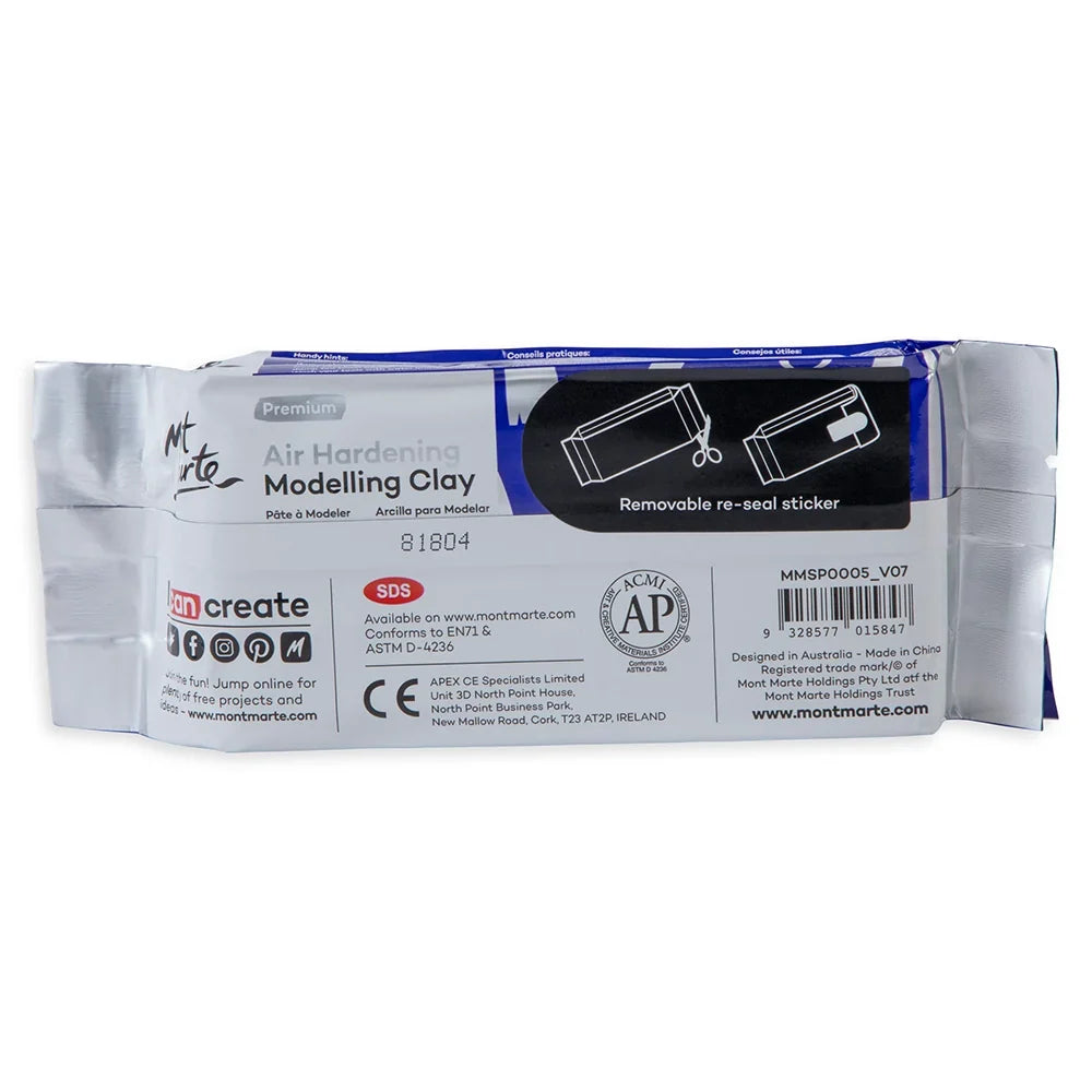 ჰაერზე შრობადი თიხა (თეთრი) 500გ - Air Hardening Modelling Clay - White 500gms