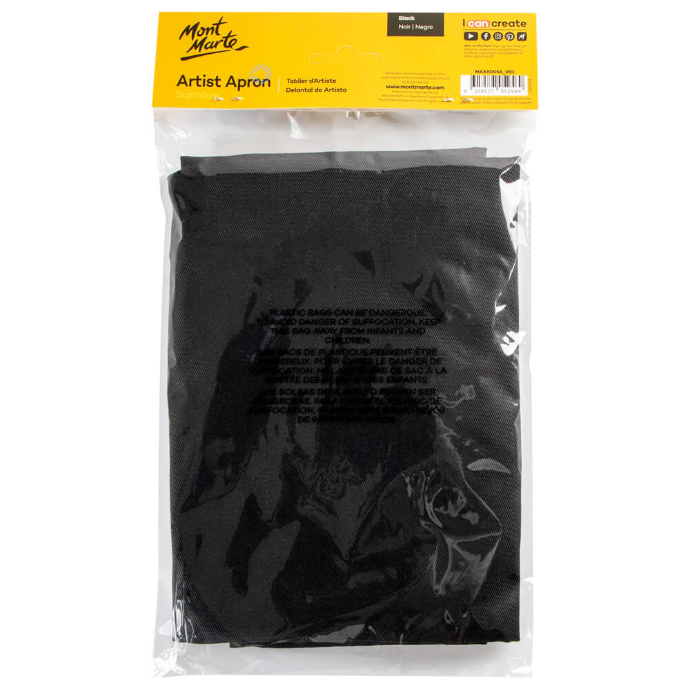 მხატვრის შავი წინსაფარი - Mont Marte Artist Apron Black Signature