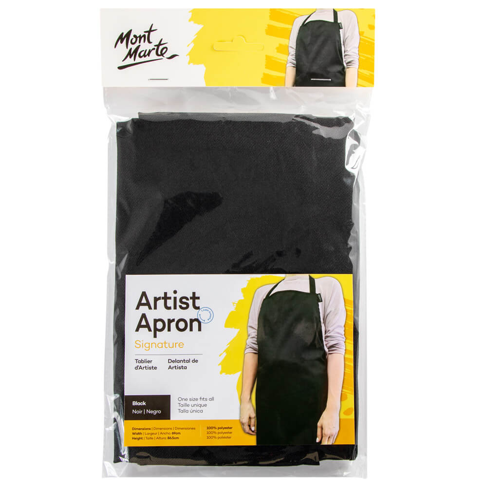მხატვრის შავი წინსაფარი - Mont Marte Artist Apron Black Signature