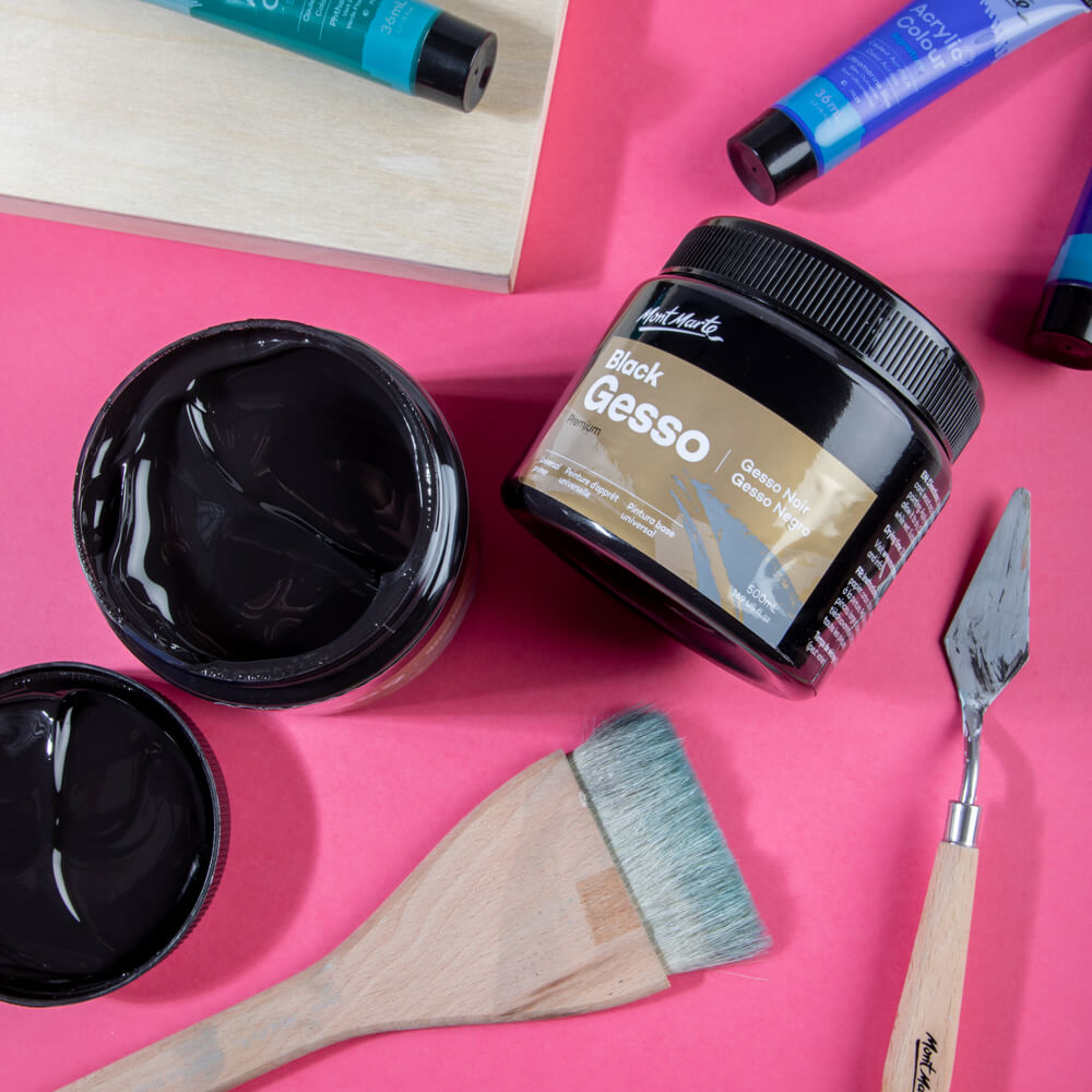 MM Black Gesso Tub 500ml