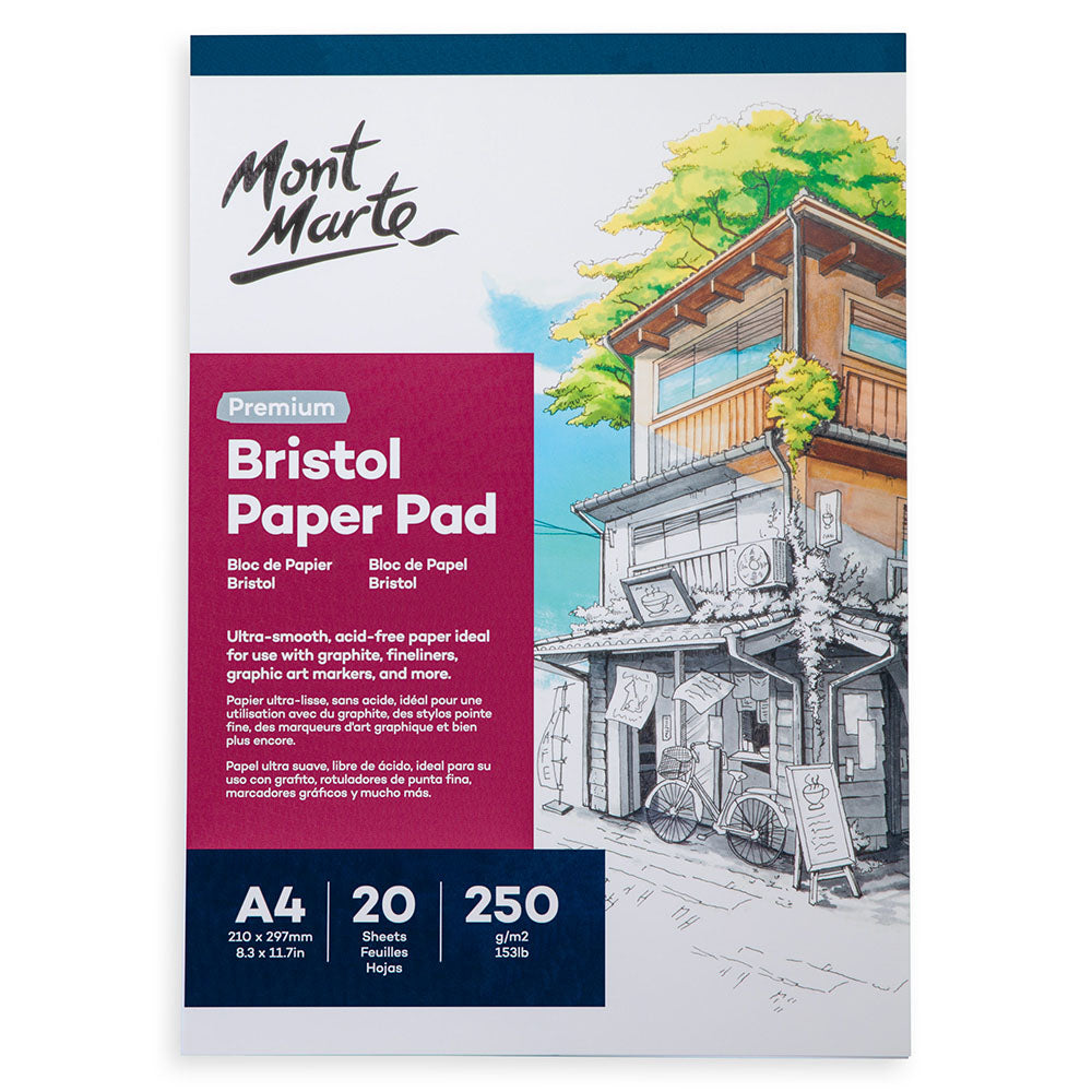 MM Bristol Paper Pad A4 250gsm 20 Sheets