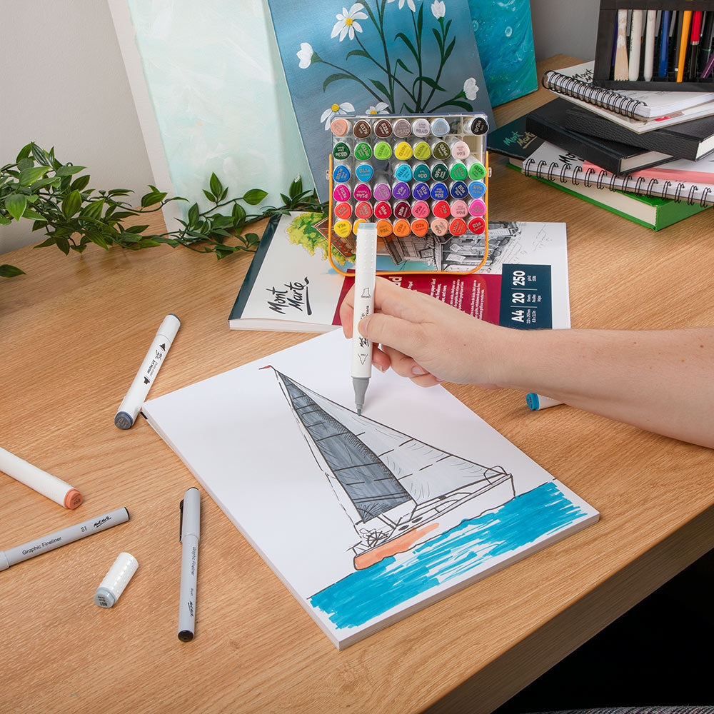 გრაფიკის სახატავი სკეჩპადი MM Bristol Paper Pad A4 250gsm 20 Sheets