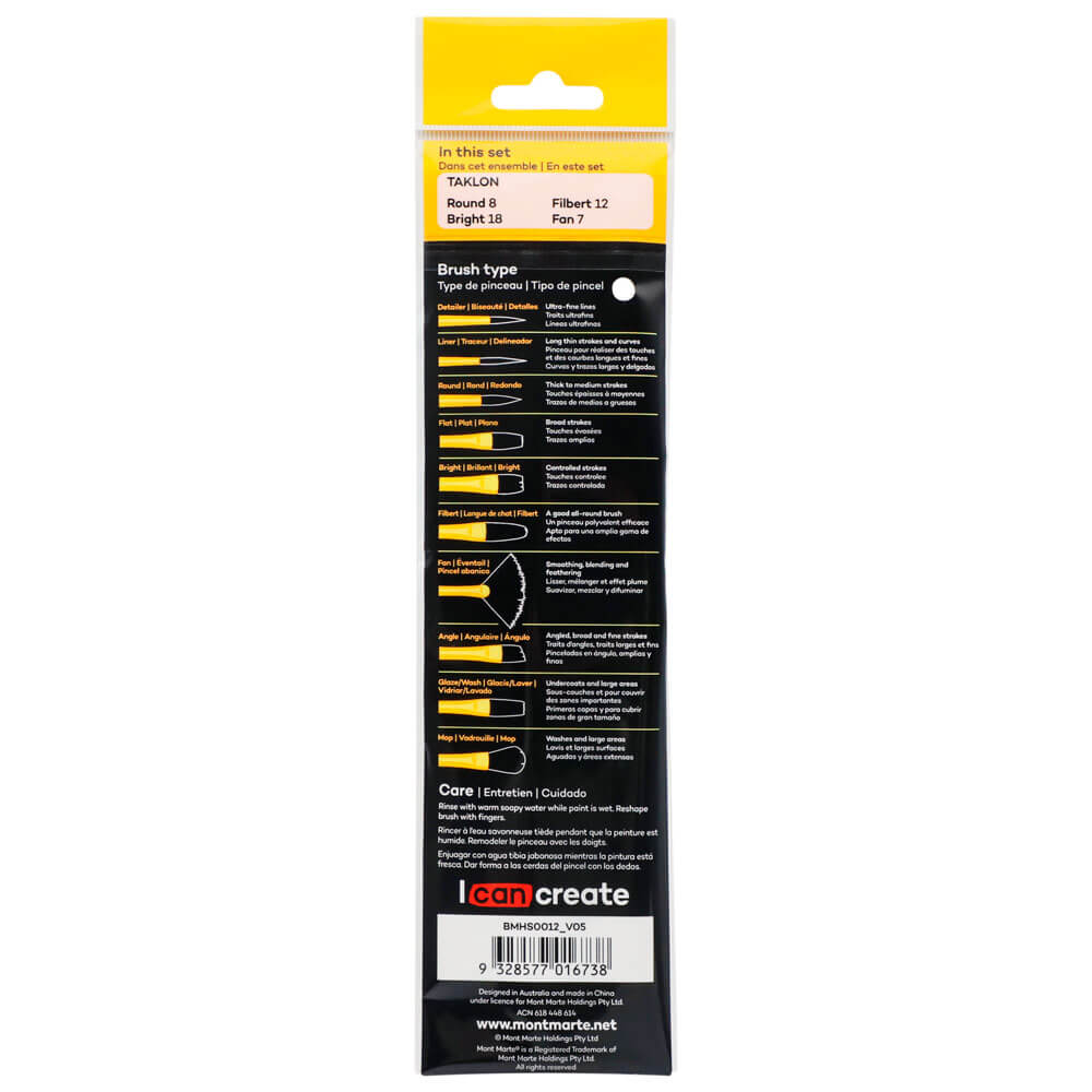 ფუნჯების ნაკრები (სინთეთიკური) MM Gallery Series Brush Set Acrylic 4pc