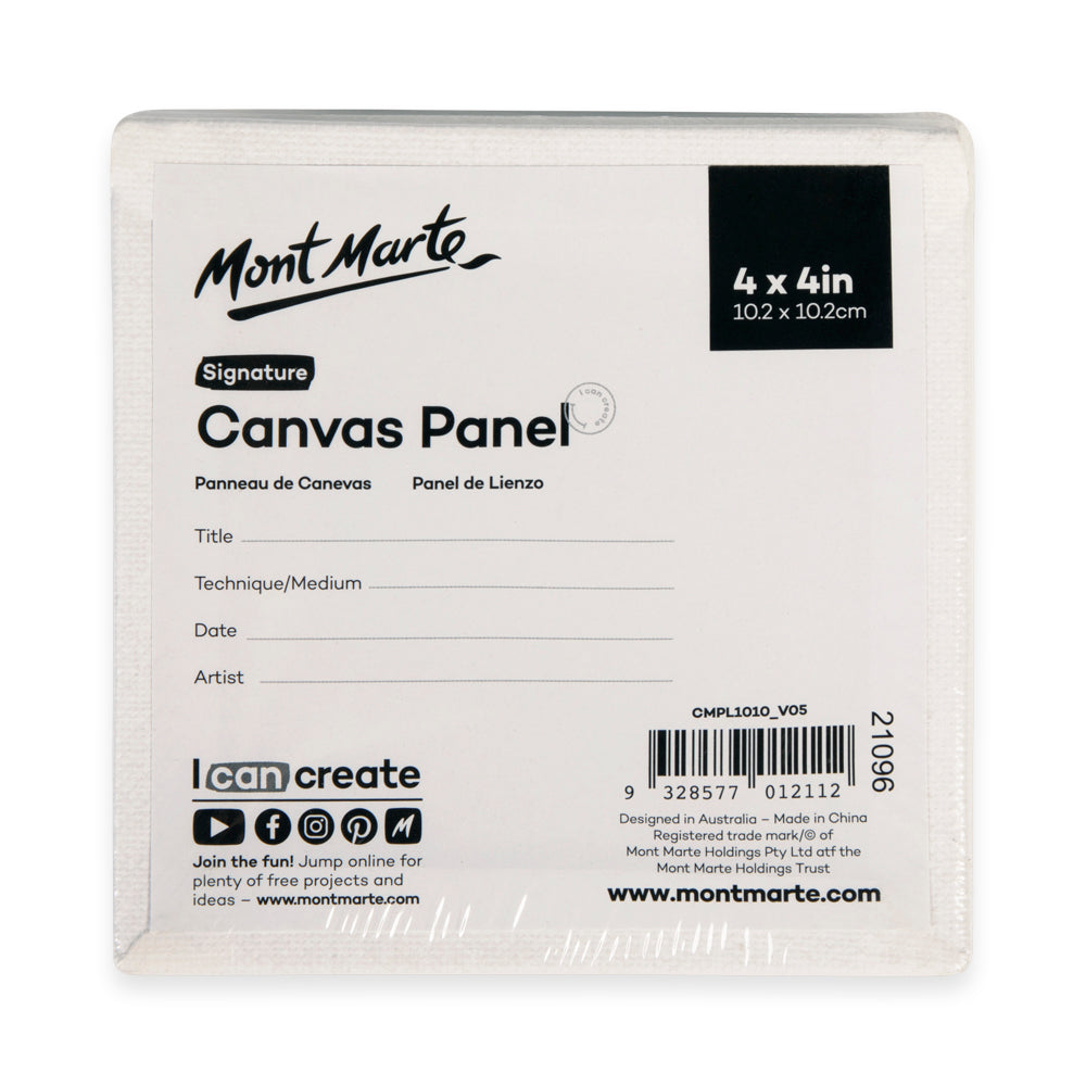 ტილოს პანელები (გადაკრული ტილო მუყაოზე) MM Canvas Panels Pack 5 10.2x10.2cm