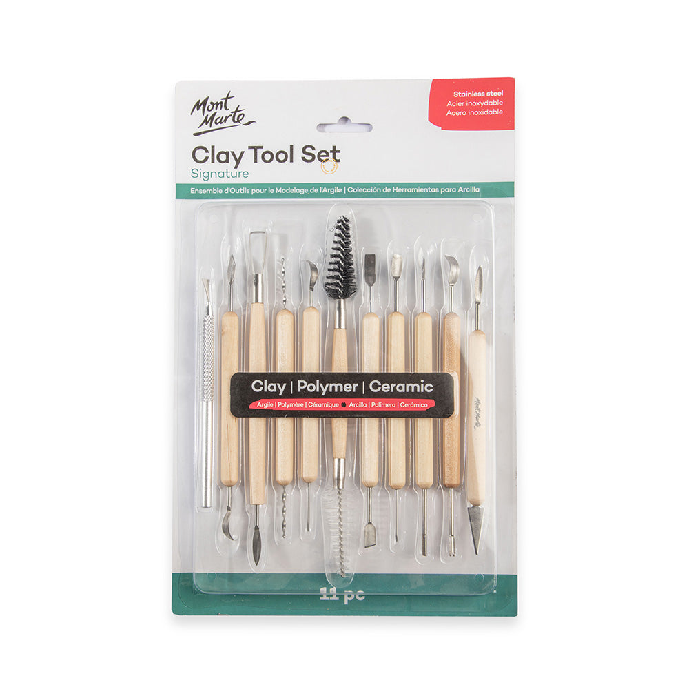 თიხის ინსტრუმენტების ნაკრები (სტეკები) Clay Tool Set 11pc