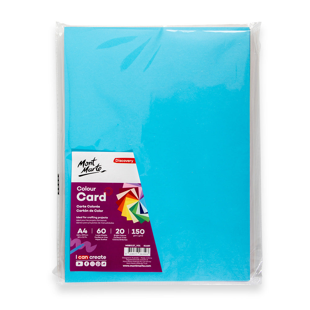 ფერადი ფურცლები - MM Coloured Card 150gsm A4 60 Sheets