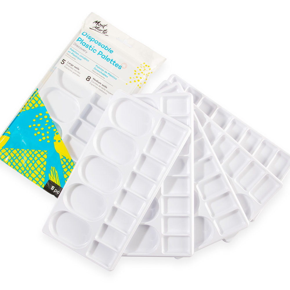 ერთჯერადი პლასტმასის პალიტრა (5ცალი) - MM Disposable Plastic Palettes 5pc
