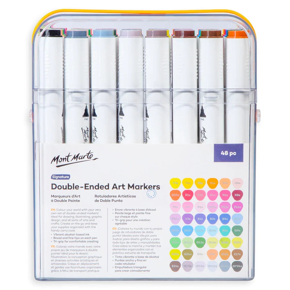 Double Ended Art Markers in Case – 48pc