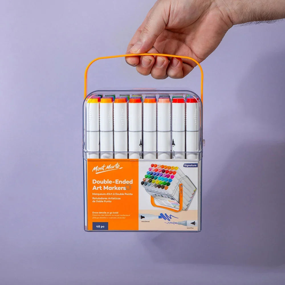 Double Ended Art Markers in Case – 48pc