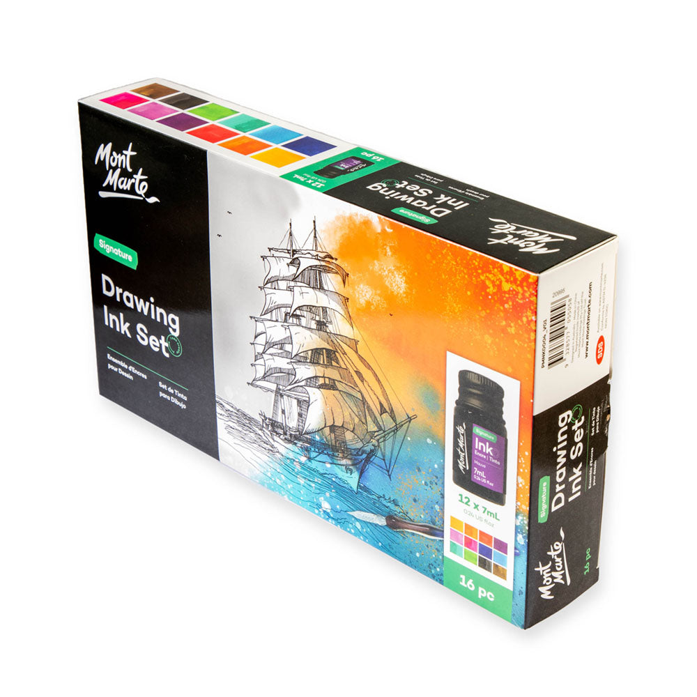 სახატავი მელნების ნაკრები MM Drawing Ink Set 16pc