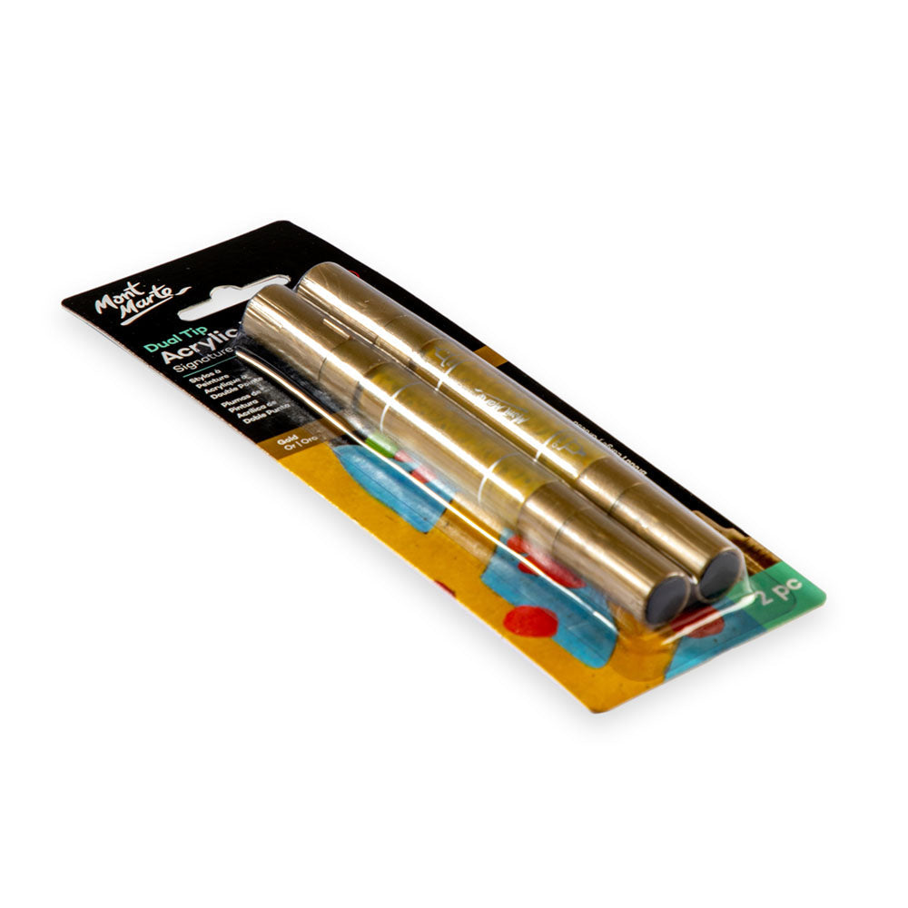 აკრილის მარკერები ორთავიანი Acrylic Paint Pens Dual TIp Gold 2pc