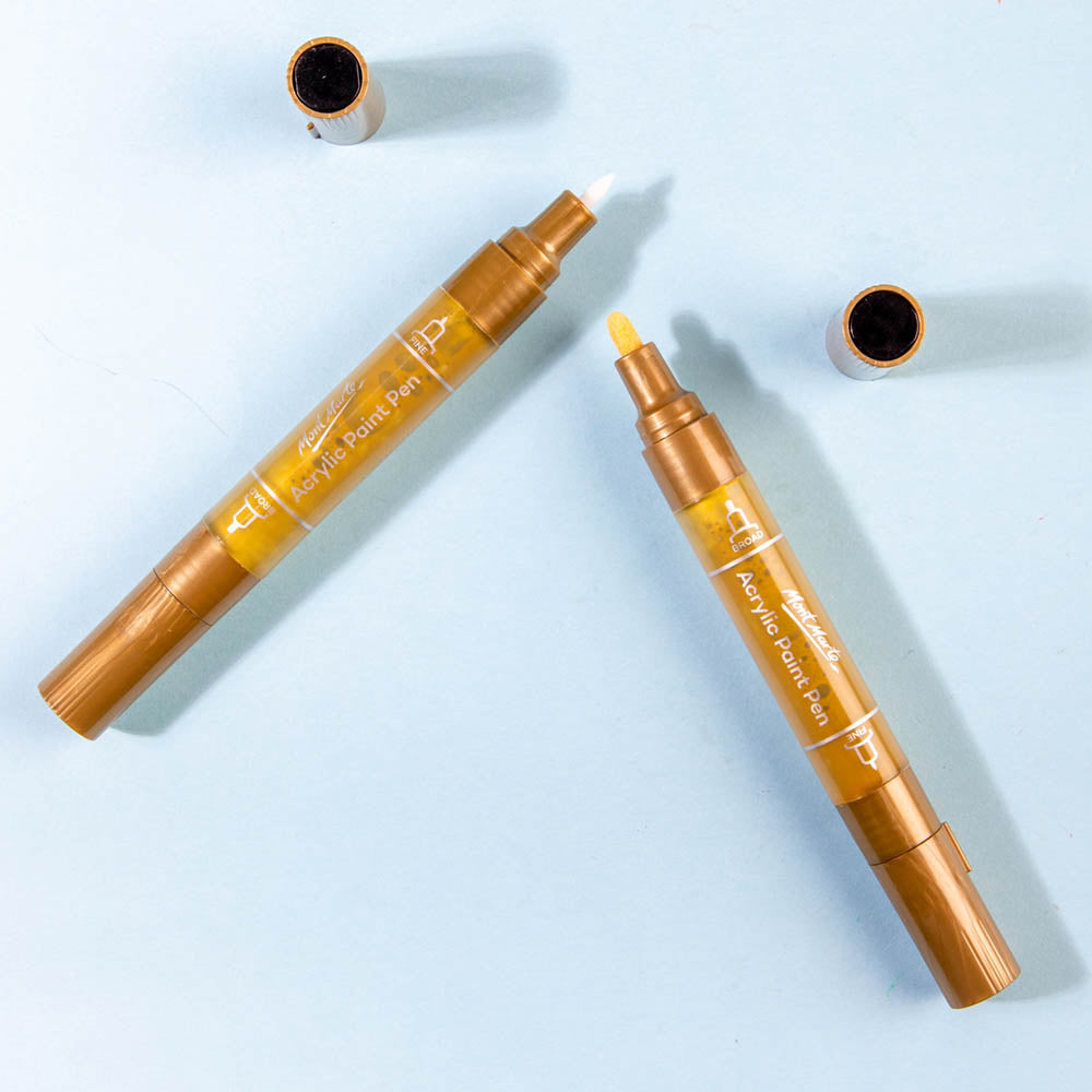 აკრილის მარკერები ორთავიანი Acrylic Paint Pens Dual TIp Gold 2pc