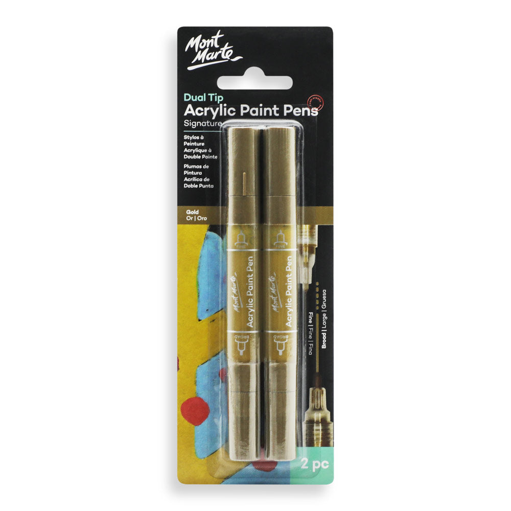 MM Acrylic Paint Pens Dual TIp Gold 2pc