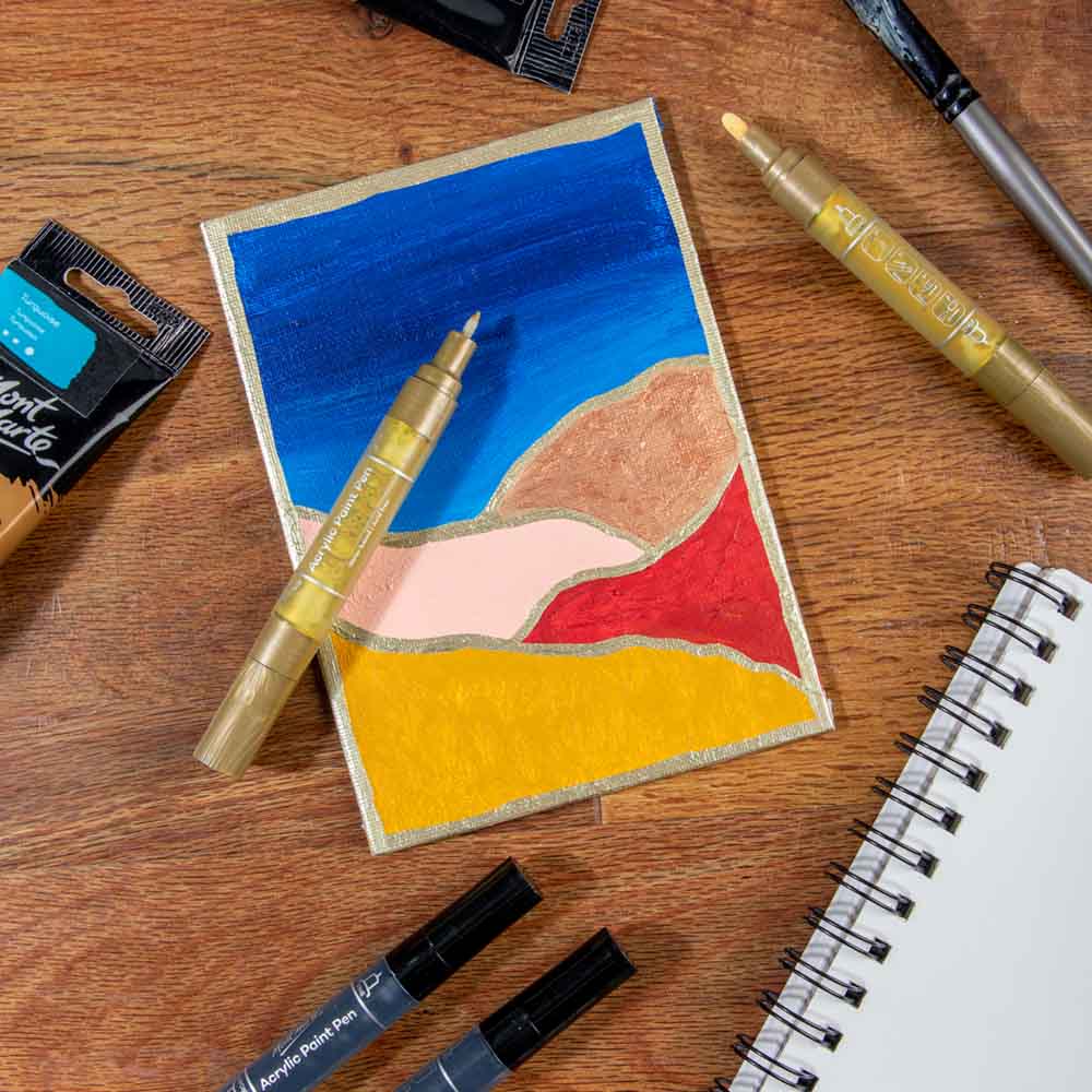 აკრილის მარკერები ორთავიანი Acrylic Paint Pens Dual TIp Gold 2pc