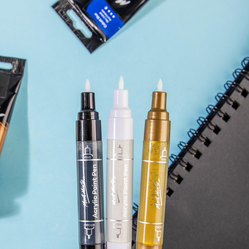 აკრილის მარკერები ორთავიანი Acrylic Paint Pens Dual TIp Gold 2pc