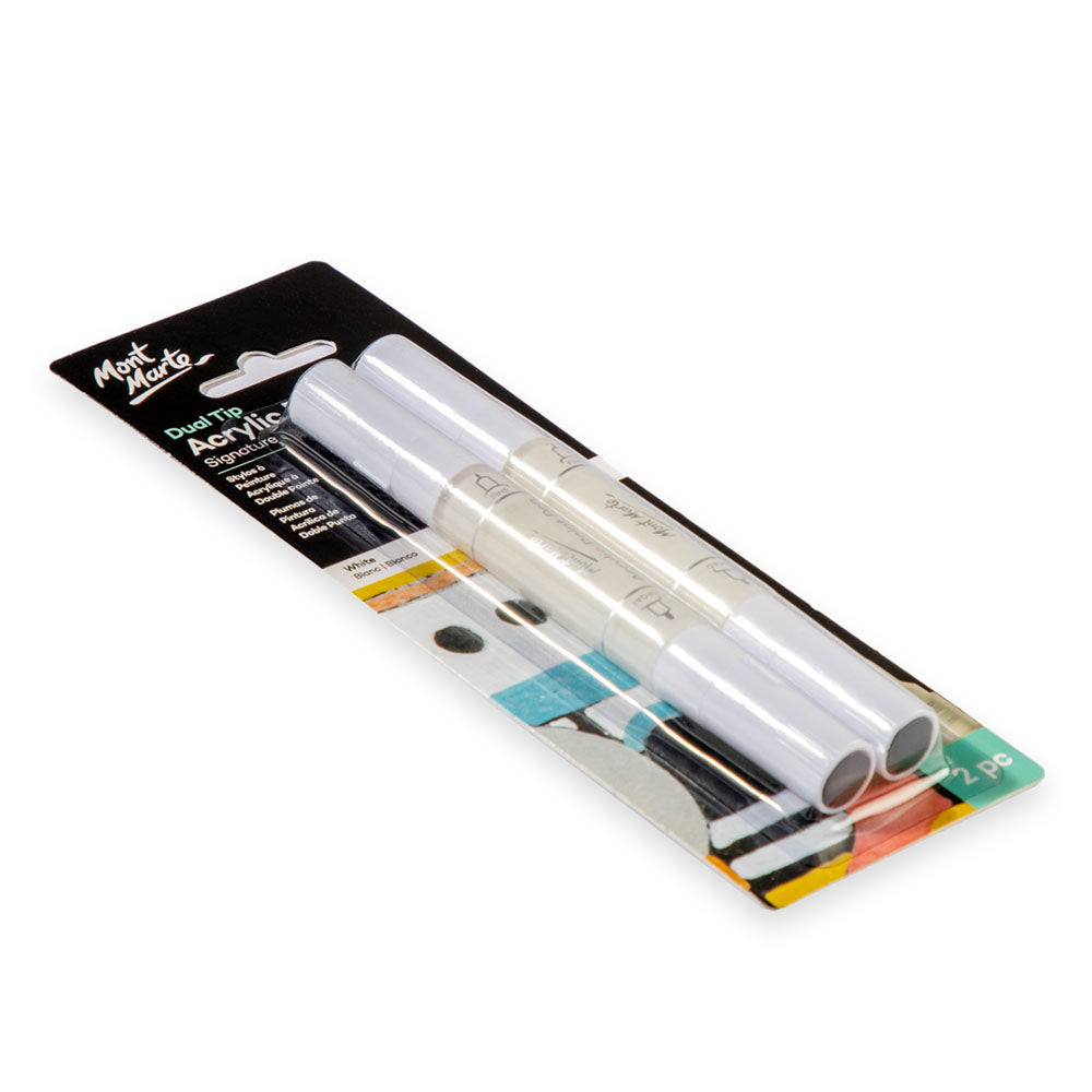 აკრილის მარკერი თეთრი MM Acrylic Paint Pens Dual TIp White 2pc