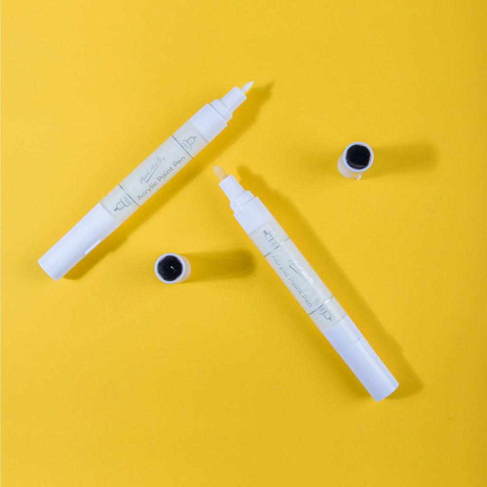 აკრილის მარკერი თეთრი MM Acrylic Paint Pens Dual TIp White 2pc